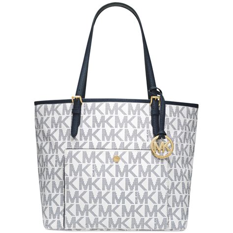 michael kors blue and white tote bag|Michael Kors navy blue handbags.